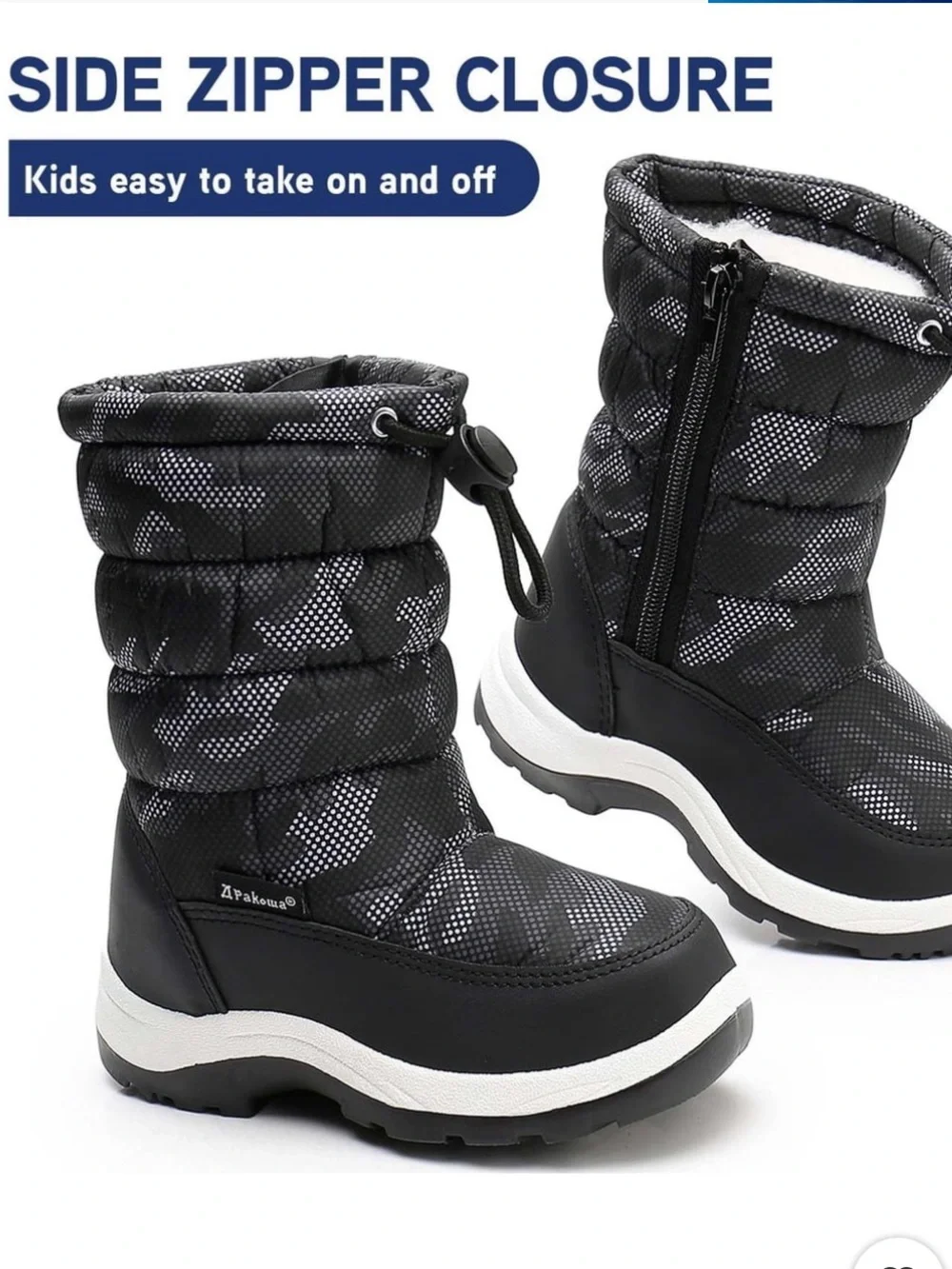 3/$30 Apakowa Kids Boys Cold Weather Snow Boots (Toddler/Little Kid)
